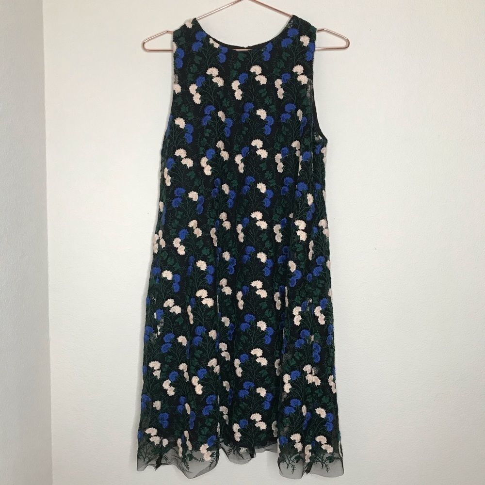 Julia black floral lace over‎ lay dress